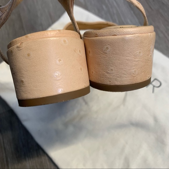 By Far Ines Ostrich Leather Sandals Size 6 - Picture 6 of 11